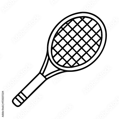 Vector art of simple line drawing of a tennis racket
