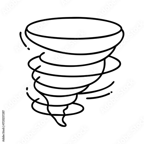 Vector art of stylized line art illustration of a tornado