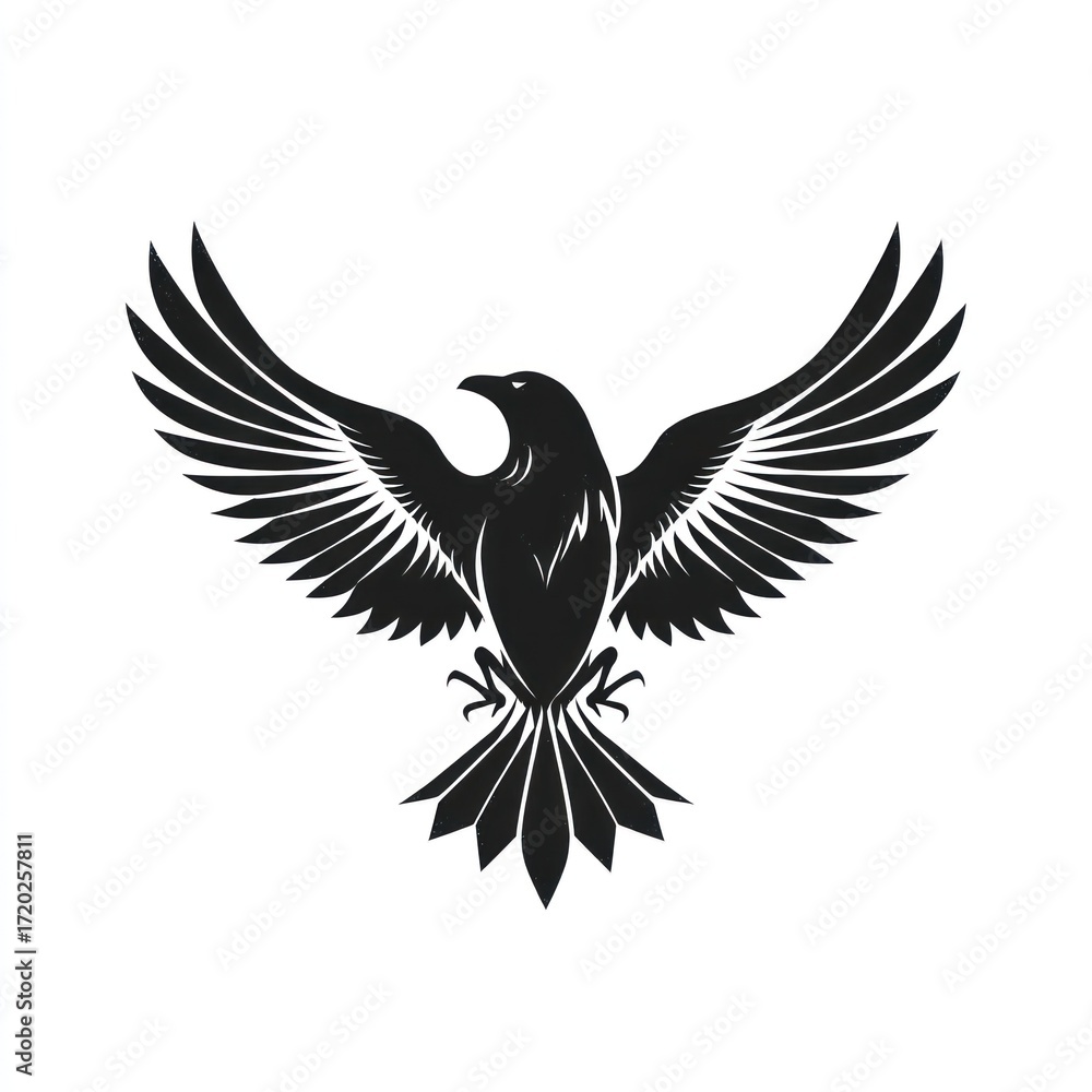 Obraz premium Raven in flight silhouette