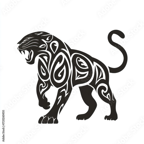 Wallpaper Mural Tribal panther silhouette Torontodigital.ca