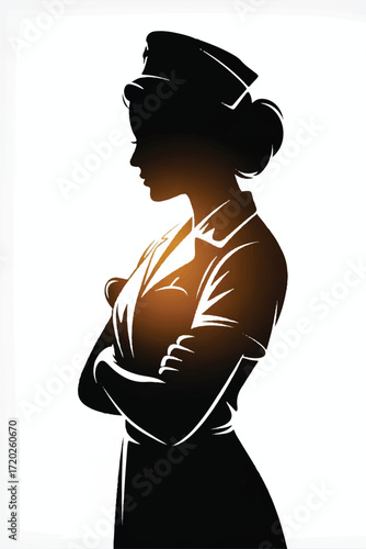Nurse Cap Silhouette Vector — High-Quality Black Icon
