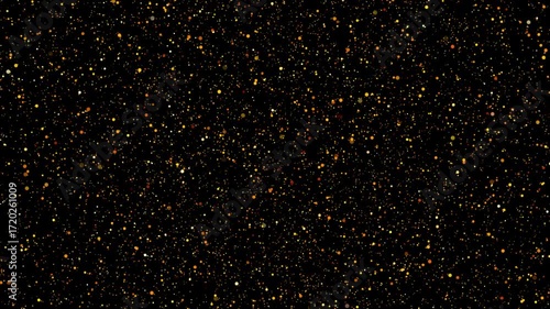 Glitter particles shine shiny sparkle small circles orange gold yellow dotted point confetti texture pattern black background overlay lights shining sheen sparkling glow twinkling effect animation