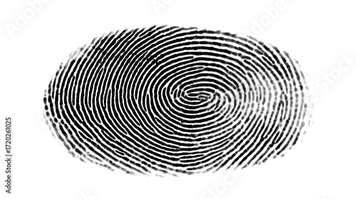 A black and white image of a fingerprint with a circular shape