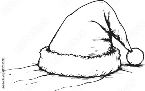 Holiday Cheer: Captivating illustration of a Santa hat, the embodiment of festive tradition. 