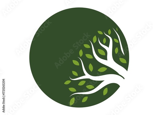  illustration of a logo with leaves and plants 