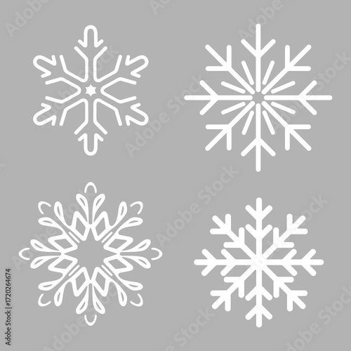 set of four snowflakes