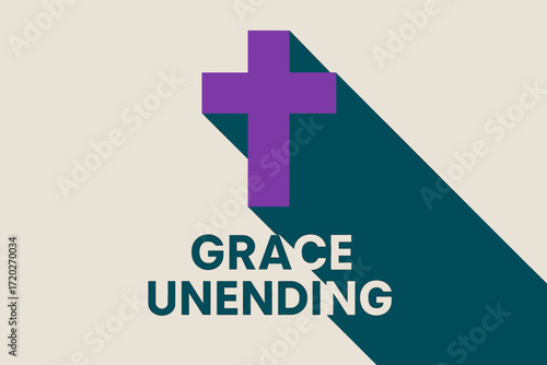 Modern Geometric Harmony. Grace unending. geometric sans heavy, flat fills, long angled shadows, minimalist
