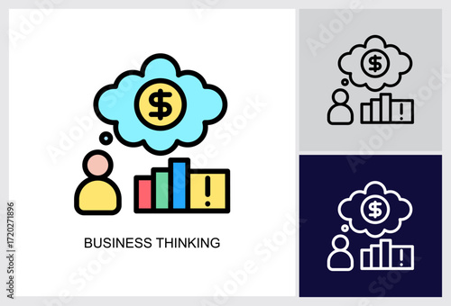 Business Thinking icon Multi Style Vector Illustration 