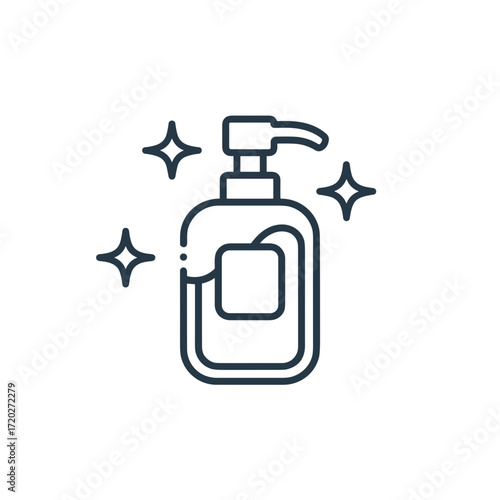 Soap dispenser with sparkling effect in minimalist design  