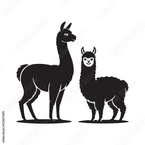 Minimalist Llama Alpaca Icons