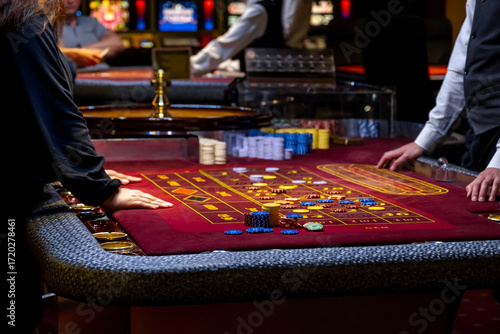 Canvastavla Close up of a Roulette Table