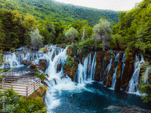 Great Una Waterfalls in Bosnia and Herzegovina near Martin Brod