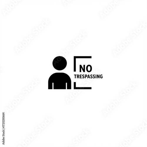 No trespassing sign with person illustration in minimalistic style  