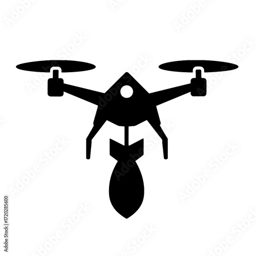 Drone Silhouette with Bomb Vector Illustration

 
