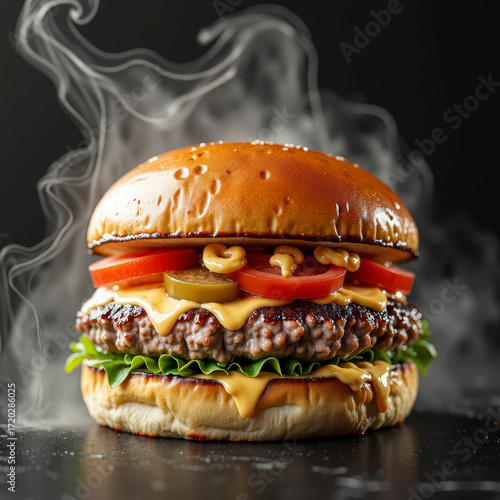 hamburguesa, burguer, alimento, bocadillo, hamburguesa con queso, queso, pan, carne, de prisa, bollo,