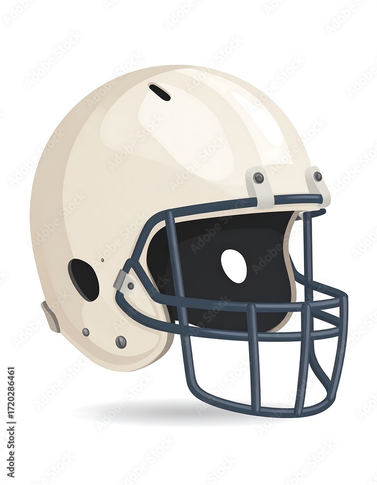 Fototapeta premium A cream-colored football helmet, angled view