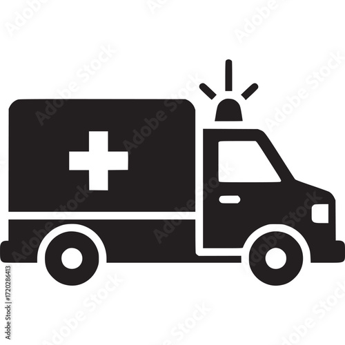 Ambulance icon isolated on white background emergency vehicle for medical transport symbol of healthcare and urgent assistance vector illustration