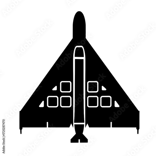 Military Drone Aircraft Black and White Vector Illustration

 
