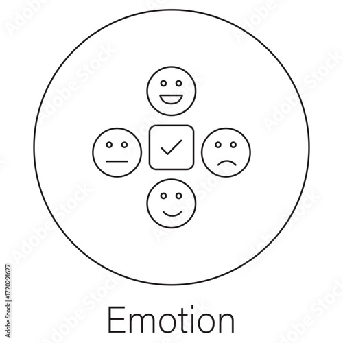 Emotion Icon, Power of Human Emotion, Connecting Through Feelings, Driving Decisions with Emotion, The Language of the Heart, vector