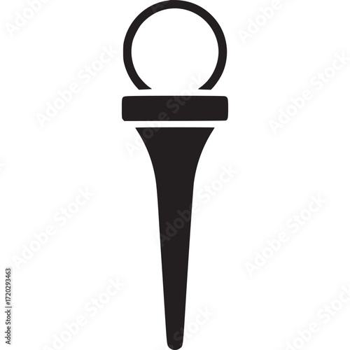 Stylized torch with a bright flame isolated on white background, symbolizing inspiration, guidance, and the enduring spirit of enlightenment