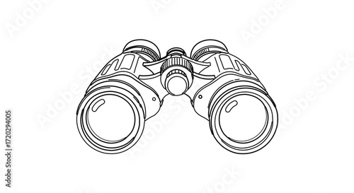 Illustration of a binocular optical instrument for viewing distant objects