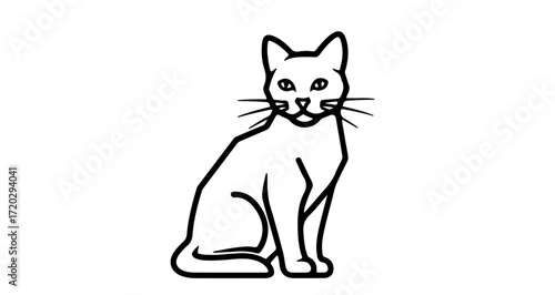 Elegant cat outline, a graceful feline for petthemed designs and illustrations
