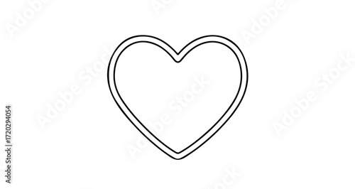 Heart shape outline, a symbol of love and affection for romantic designs