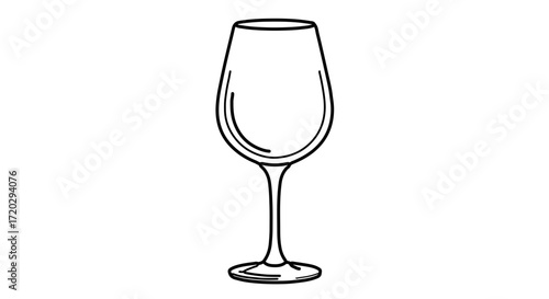 Illustration of a wine glass, perfect for menus or bar related designs