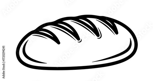 Loaf of bread, , a simple and clean illustration of a bakery staple
