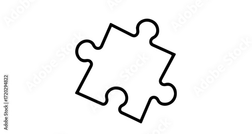 Illustration of puzzle piece, a jigsaw piece for problem solving and solution