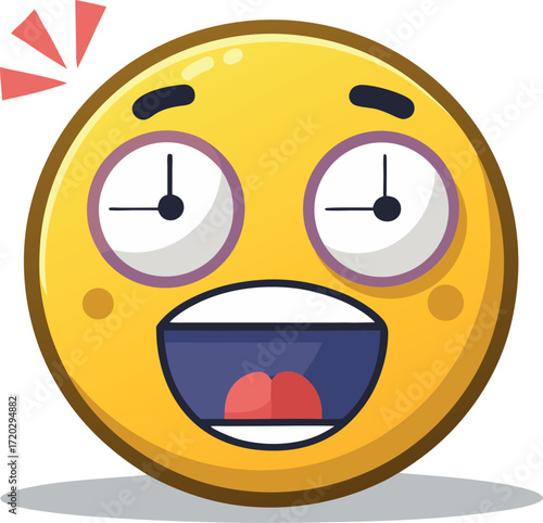 Surprised and shocked emoji face with wide eyes and open mouth