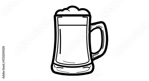 Illustration of a beer mug, showcasing a refreshing beverage in a classic glass