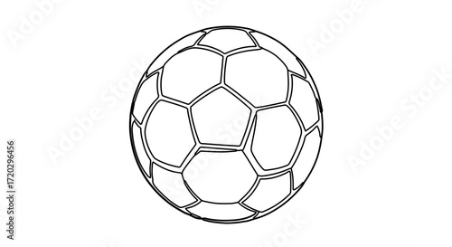 Illustration of a soccer ball, a spherical ball used in the sport of association football