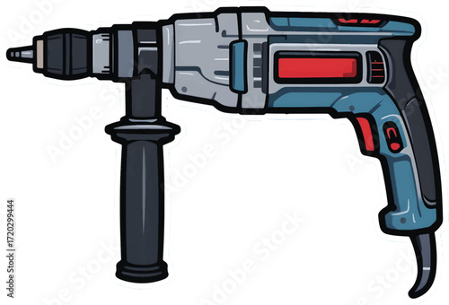 cordless drill isolated on white vector illudtration