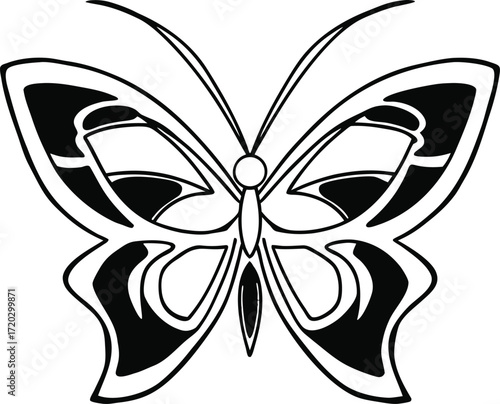 Pixelated butterfly silhouette logo and icon representation isolated on transparent background