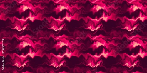 Moody ombre blur tie dye effect seamless border pattern. Wavy liquid paint flow banner edging background in bold hippy style. Striped wash tape textur for continuous design.