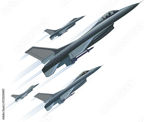Eagle fighter jet plane taking off during exercise