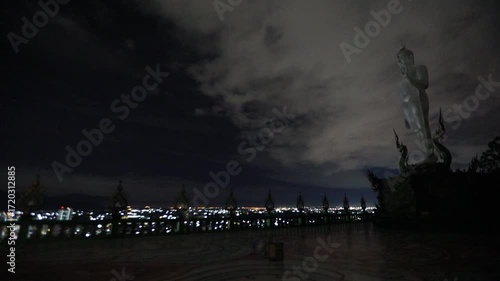 High angle video background from a high mountain viewpoint, overlooking the sea,condominium buildings in Sriracha city, Chonburi,Thailand,a tourist attraction and employment area in the Eastern.