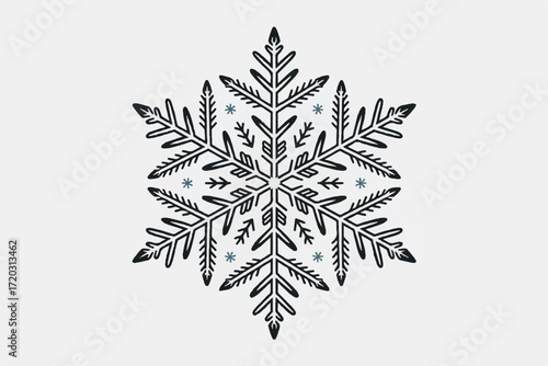 Snowflake Silhouette Vector — High-Quality Black Icon
