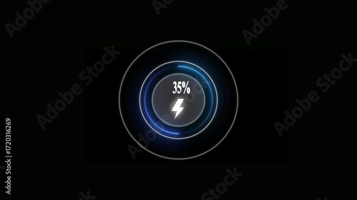 Wallpaper Mural Loading screen at 35%, screen cell phone display while charging battery with black background. Torontodigital.ca