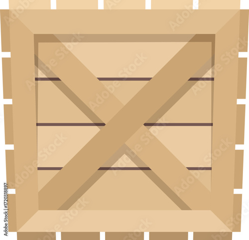 Wood container. Cartoon warehouse with wooden boxes crates pallets containers for delivery goods, market shipment distribution packaging.