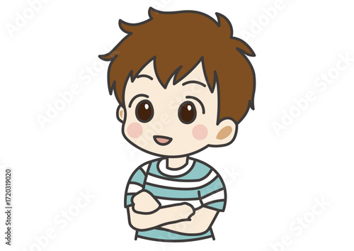 腕を組む男の子