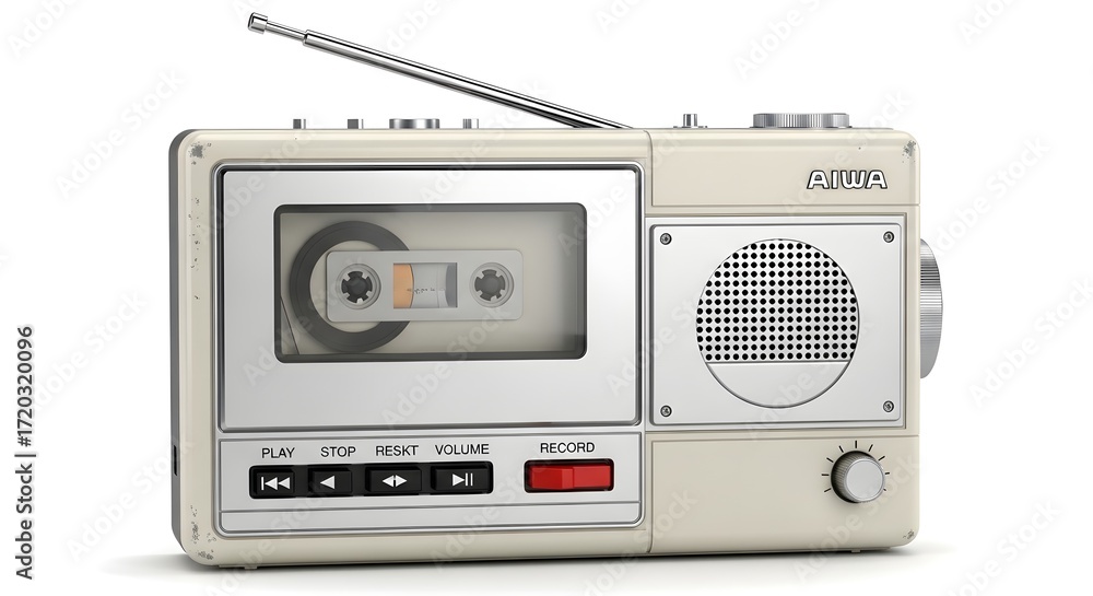 Fototapeta premium Vintage Cassette Recorder Player Radio Retro Technology.