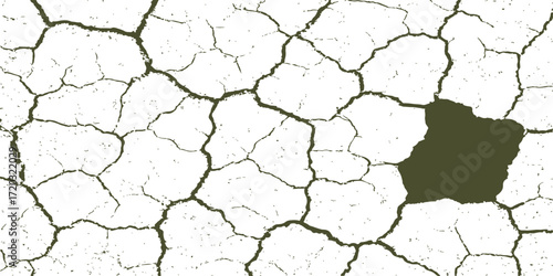 Brown parched earth with deep, dried cracks and an abstract, rough texture