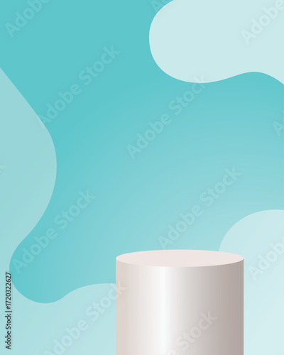 Product Display Podium on a Pastel-Colored Background