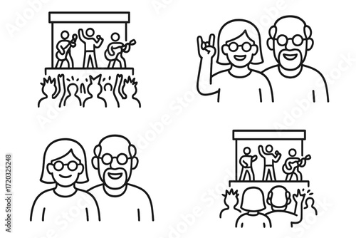 Live music performance attracts enthusiastic crowd while friends enjoy the show at a summer festival