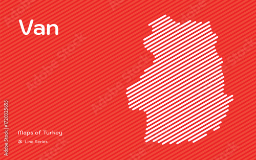 Van province map with red diagonal line pattern vector