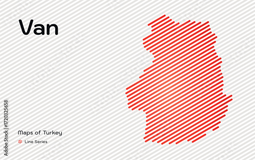 Van province map with red diagonal line pattern vector