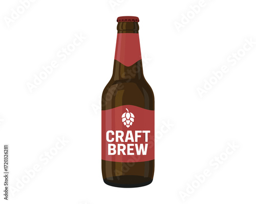 Craft Brew Bottle Illustration A Refreshing Visual Depiction of Artisan Beverage