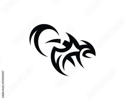 Tribal Scorpion Silhouette Abstract Vector Design